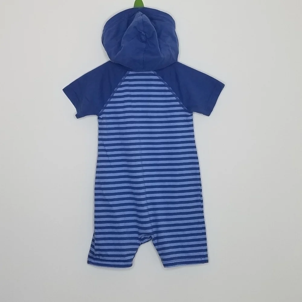 Gap Stripe Bear Hoodie Romper 18-24m